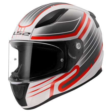 LS2 Rapid II Integraalhelm, Wit-Rood (1 van 1)