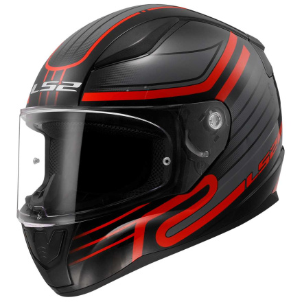 LS2 Rapid II Integraalhelm, Zwart-Rood (1 van 1)