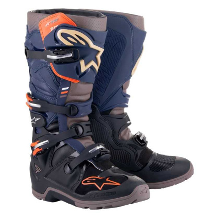 Tech 7 Enduro Drystar Motorlaazen - Zwart-Blauw-Antraciet