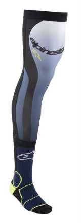 Knee Brace Sokken - Blauw-Fluor Geel