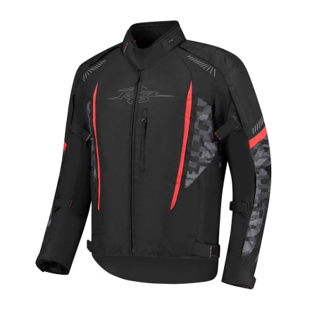Rusty Stitches Pete Motorjas, Zwart Rood Antraciet (1 van 2)