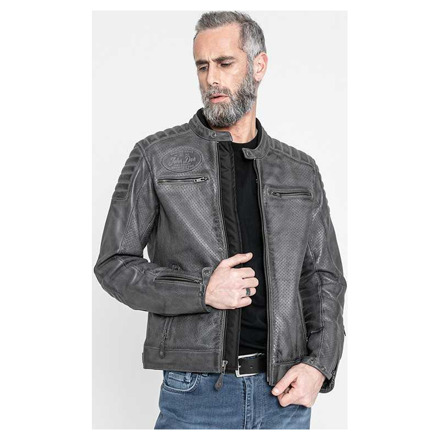 John Doe Leather Jacket Storm Grey, Grijs (3 van 3)