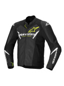 Faster V3 Airflow Leren Motorjas - Zwart-Wit-Fluor
