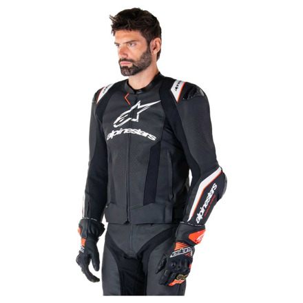 Alpinestars Missile V3 Ignition Leren Motorjas, Zwart-Wit (3 van 3)