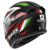 Shark D-Skwal 3 Firstlap Mat Integraalhelm, Zwart-Rood-Groen (Afbeelding 3 van 3)