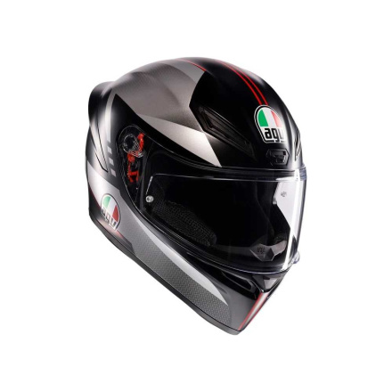 K1 S E2206 Lap Matt Integraalhelm - Zwart-Grijs-Rood