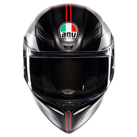 AGV K1 S E2206 Lap Matt Integraalhelm, Zwart-Grijs-Rood (2 van 6)
