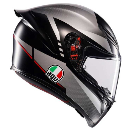 AGV K1 S E2206 Lap Matt Integraalhelm, Zwart-Grijs-Rood (3 van 6)