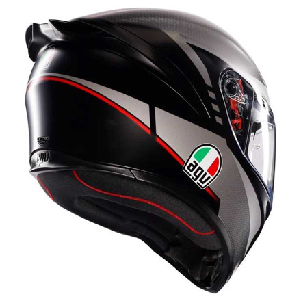 AGV K1 S E2206 Lap Matt Integraalhelm, Zwart-Grijs-Rood (5 van 6)