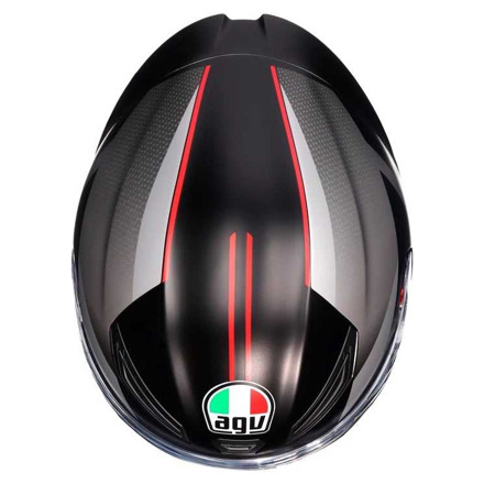 AGV K1 S E2206 Lap Matt Integraalhelm, Zwart-Grijs-Rood (6 van 6)