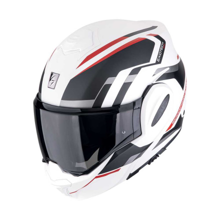 Exo-Tech Evo Furio Systeemhelm - Wit-Zwart-Rood