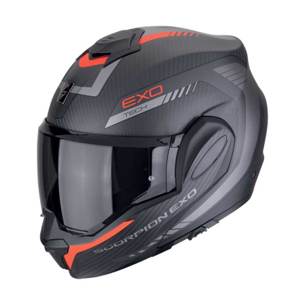Exo-Tech Evo Carbon Cosy Systeemhelm - Mat Zwart-Rood