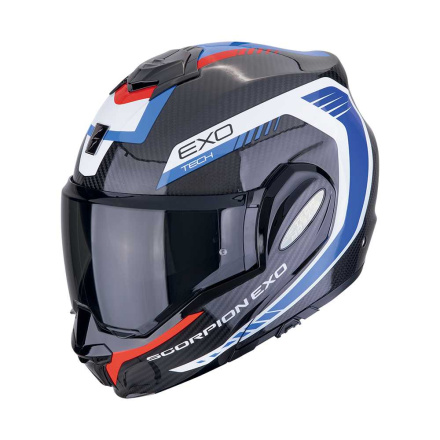 Exo-Tech Evo Carbon Cosy Systeemhelm - Zwart-Blauw-Rood