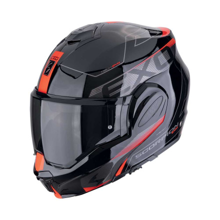 Exo-Tech Evo Traveller Systeemhelm - Zwart-Rood