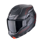 Exo-Tech Evo Conquer Systeemhelm - Mat Zwart-Rood