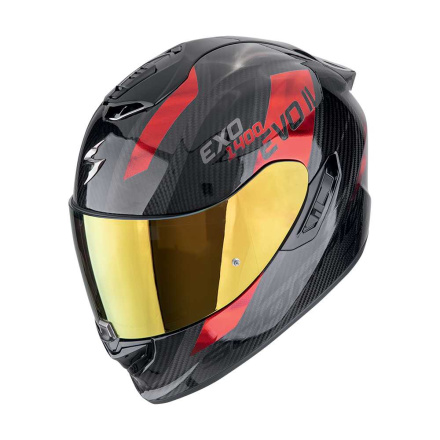 EXO-1400 EVO II Carbon Air Platted Integraalhelm - Zwart-Rood