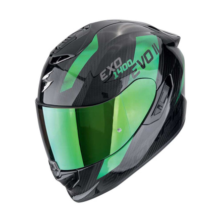 EXO-1400 EVO II Carbon Air Platted Integraalhelm - Zwart-Groen