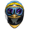 HJC F71 Monkey DJ Integraalhelm, Blauw-Geel (Afbeelding 4 van 5)