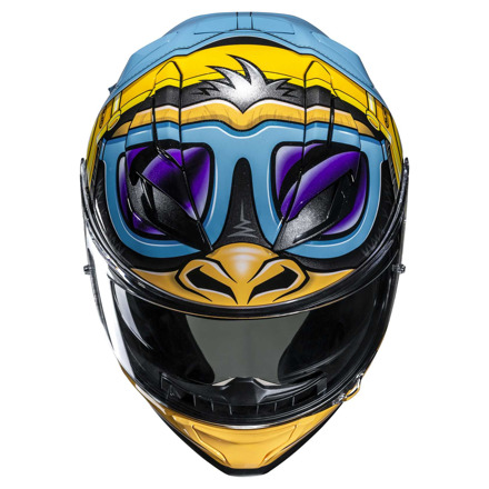 HJC F71 Monkey DJ Integraalhelm, Blauw-Geel (4 van 5)