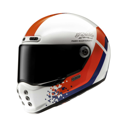 V10 FQ20 retro Integraalhelm - Wit-Rood