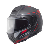 C5 Omega Systeemhelm - Zwart-Rood
