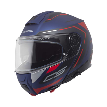 C5 Omega Systeemhelm - Blauw-Rood