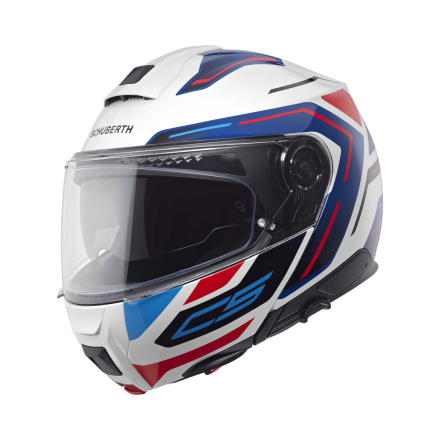 C5 Omega Systeemhelm - Wit-Blauw