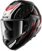 Shark Oxo Rydger Systeemhelm, Zwart-Zilver-Rood (Afbeelding 1 van 3)
