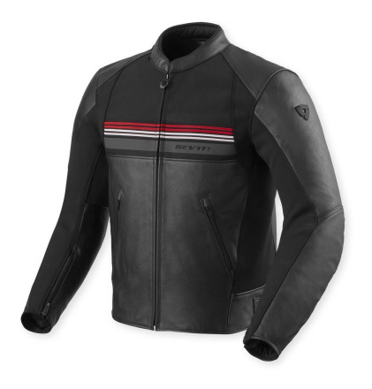Mile 2 Leren Motorjas - Zwart-Rood