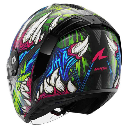Shark RS Jet Carbon Shaytan Jethelm, Zwart-Groen-Paars (2 van 3)