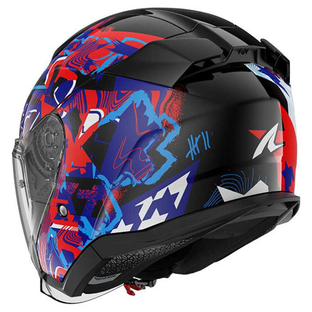 Shark Skwal Jet Pranz Jethelm, Zwart-Blauw-Rood (2 van 3)