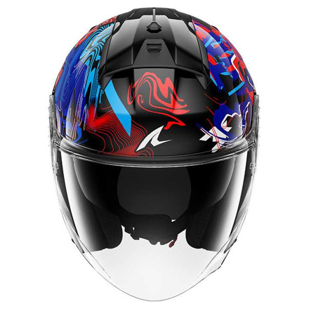 Shark Skwal Jet Pranz Jethelm, Zwart-Blauw-Rood (3 van 3)