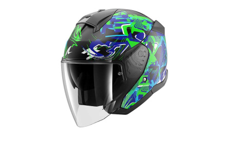 Skwal Jet Pranz Jethelm - Zwart-Groen-Blauw
