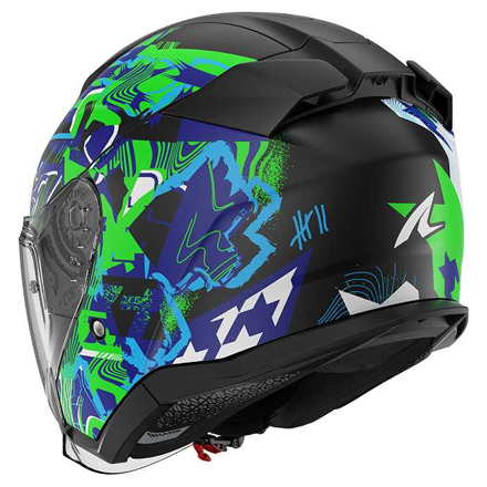 Shark Skwal Jet Pranz Jethelm, Zwart-Groen-Blauw (2 van 3)