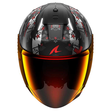 Shark Skwal i3 Jet Hellcat Mat Jethelm, Zwart-Rood (3 van 3)