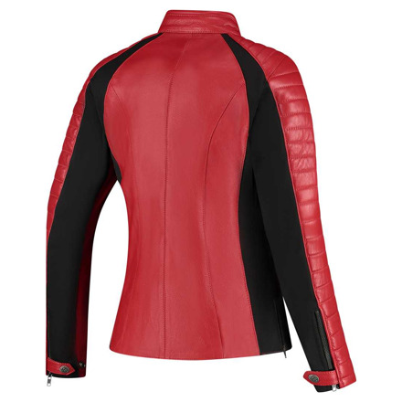 Rusty Stitches Donna Leren Motorjas, Rood-Zwart (2 van 2)