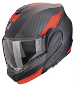 EXO-TECH EVO TEAM Systeemhelm - Mat Zwart-Zilver-Rood