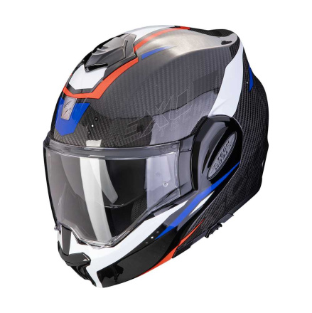 EXO-Tech Evo Carbon Rover Systeemhelm - Zwart-Rood-Blauw