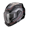 EXO-TECH EVO PRO COMMUTA Systeemhelm - Zwart-Zilver-Rood