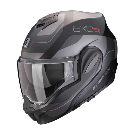 EXO-TECH EVO PRO COMMUTA Systeemhelm - Mat Zwart-Zilver