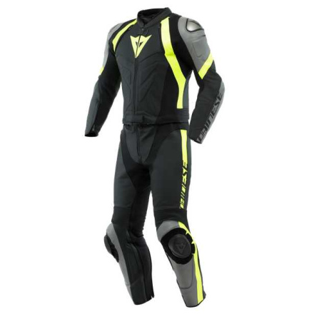 Avro 4 2PC Leren Motorpak - Zwart-Grijs-Fluor