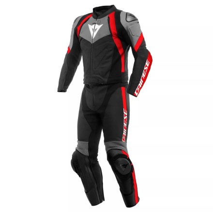 Avro 4 2PC Leren Motorpak - Zwart-Antraciet-Rood