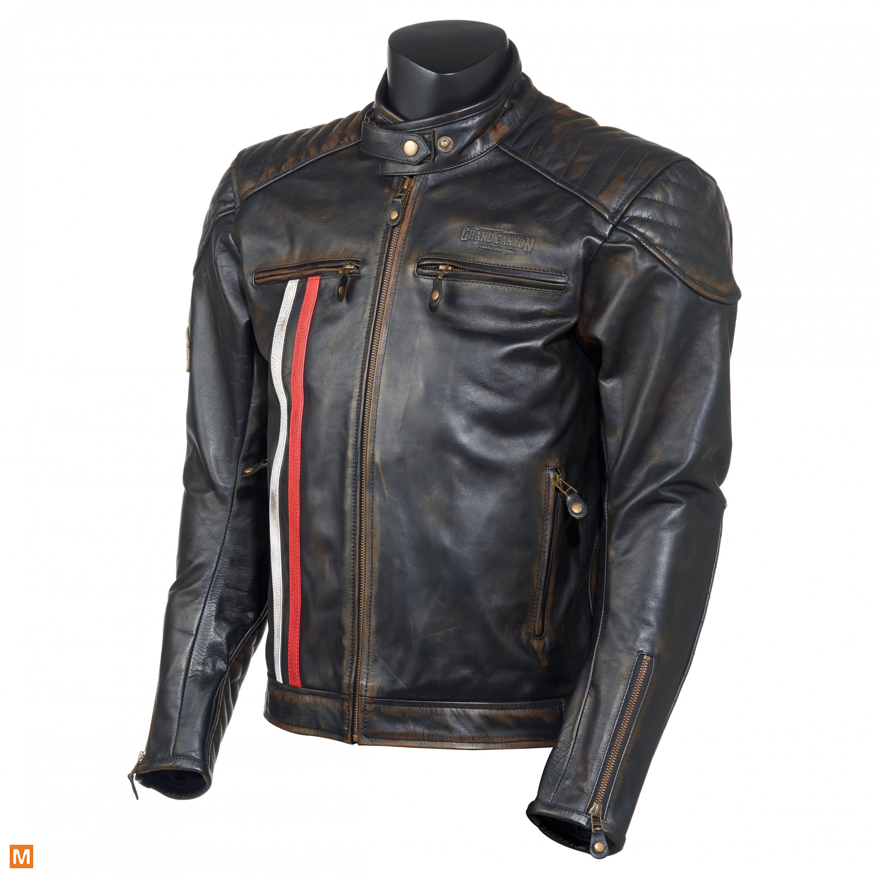 Grand Canyon Crosby (men), Zwart bestel voor laagste prijs Leren motorjassen MotorkledingOutlet.nl